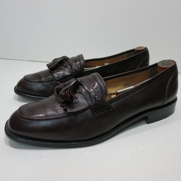 Larry's Kiltie Tassel Dress Leather Loafers Men's Footwear Shoes Italy 10 M